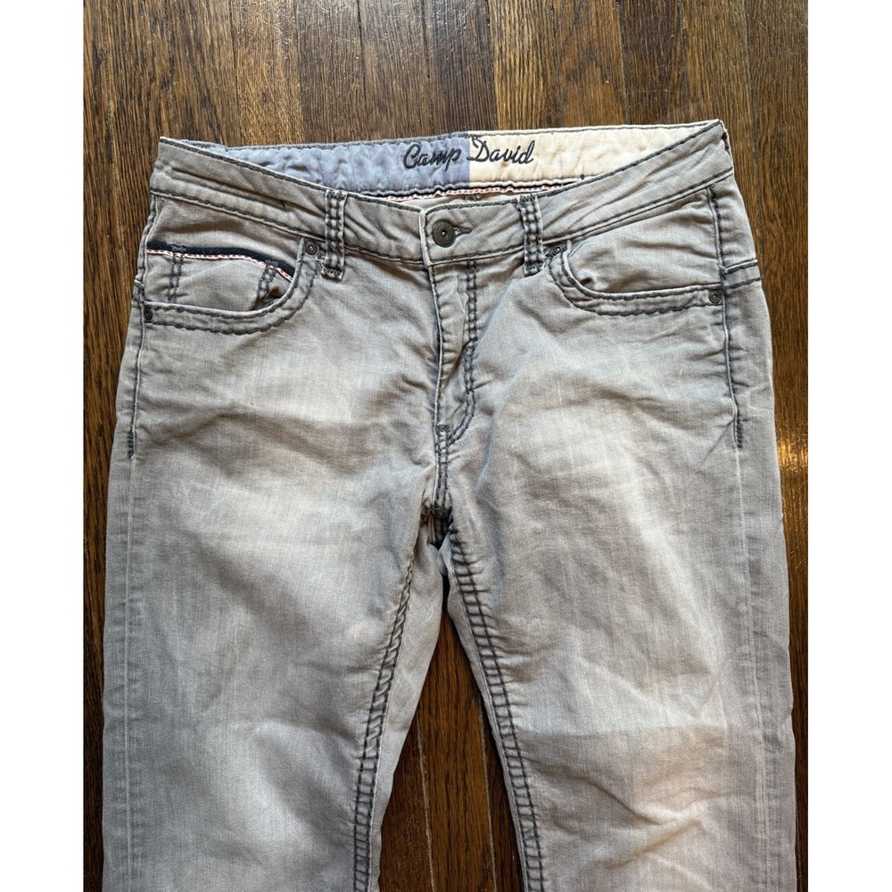 VTG Camp David Jeans Mens 34x32 Faded Black / Gray Denim Straight Fit